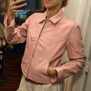 Cerucci i baby pink leather jacket Size M